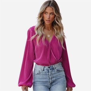 Cupshe Surplice Peasant Long Sleeve Shirt